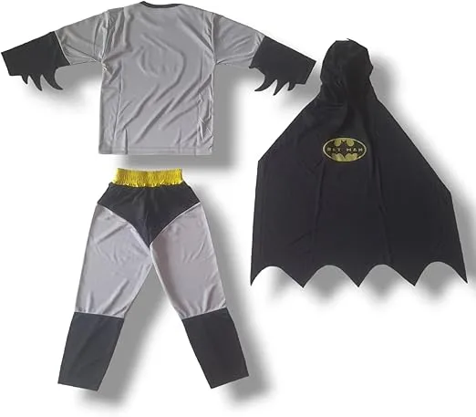 Gray Superhero Costume for Kids – 3-piece costume set with cape, top, and pants 2