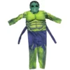 Green Muscle Hero Costume for Kids with padded suit and mask