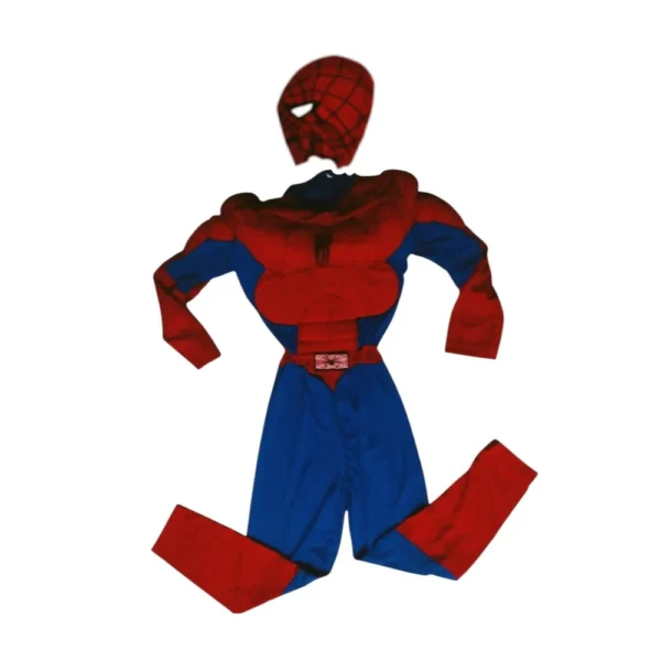 Red Spider Hero Costume for Kids - Muscle Padded Jumpsuit and Mask for Roleplay and Parties