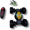 Mini Stunt Car Remote Control performing 360° flips with climbing and anti-slip features on rocky terrain.