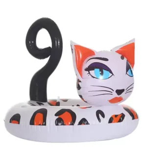 Playful Cat Swim Ring Float – 110cm – Fun for All Ages
