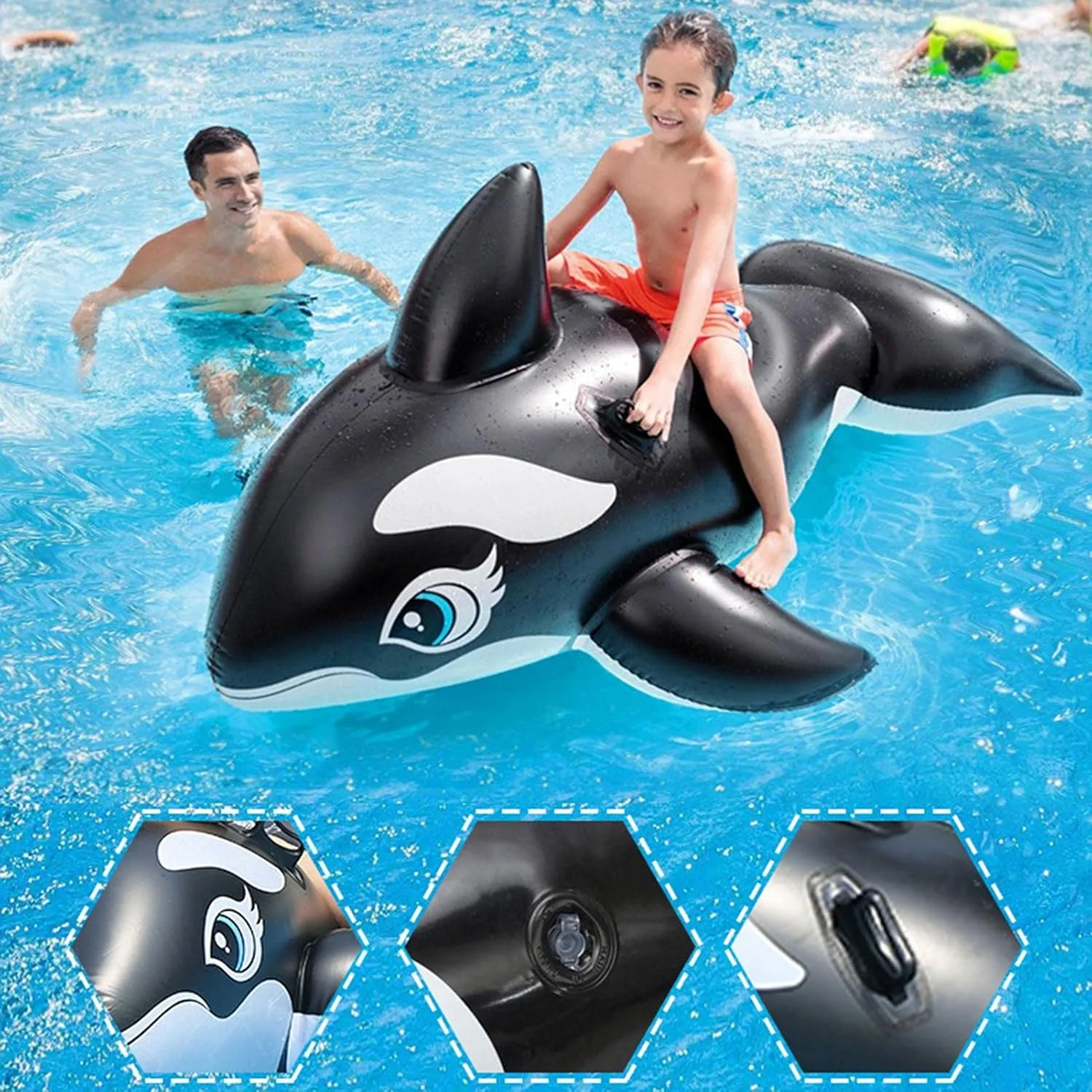 Inflatable Killer Whale Pool Float 2